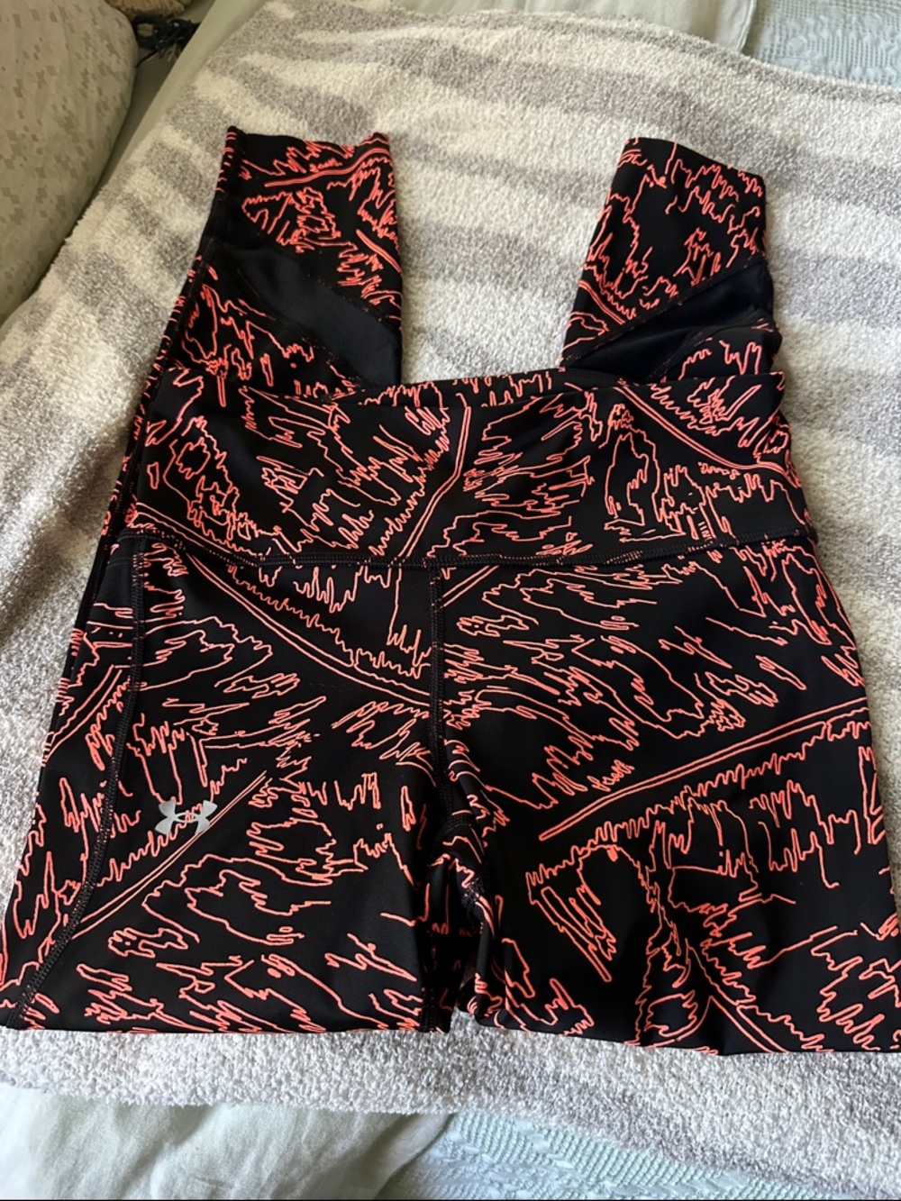 Under Armour Black Leggings with Coral Accent Print